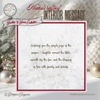 Handcrafted Ornament Design Christmas Card – Unique 7.25” Square Holiday Greeting, Red Satin Bows, Choice of 7 Interior Verses or Custom