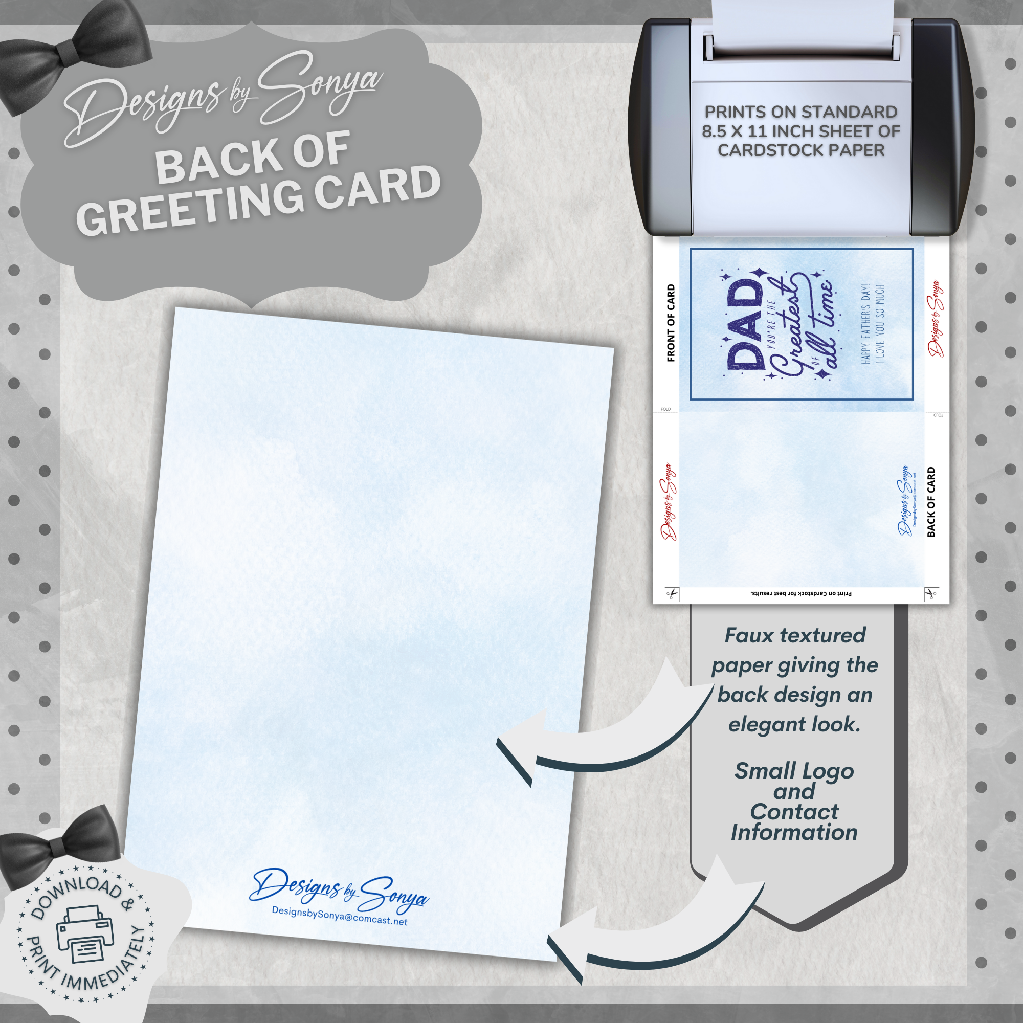 Greatest Dad | Simple | Unique | Custom Designed | Printable Greeting Card | Matching Message & Envelope | Instant Download | Print at Home