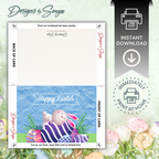 Sleepy Bunny Happy Easter | Custom Designed | 5x7 Printable Greeting Card | Includes Matching Envelope | Instant Download | Print from Home