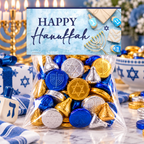 Printable Hanukkah Treat Bag Topper Collection | 4 Different Designs | Menorah & Dreidel Candy Bag Toppers | Jewish Holiday Party Favors | 4" x 2" PDF Download