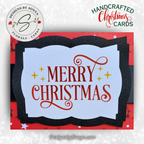 Handmade Custom Designed Merry Christmas Card with Reindeer Design | Unique 5"x7" Holiday Greeting