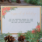 Limited Edition Red & Gold Happy Holidays Card – Handmade A7 Christmas Greeting with Glitter & Bow – Elegant 5x7” Keepsake