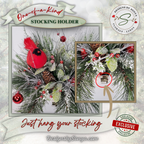 Cardinal Stocking Holder Hook Closeup
Closeup of the metal hook and base of the cardinal stocking holder. Securely holds stockings while the floral design and cardinal honor the memory of loved ones.