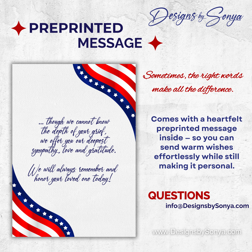 Gold Star Day Heart Flag Greeting Card, Printable Patriotic Sympathy Card, 5x7 Memorial Tribute, Military Grief Support, Instant Download
