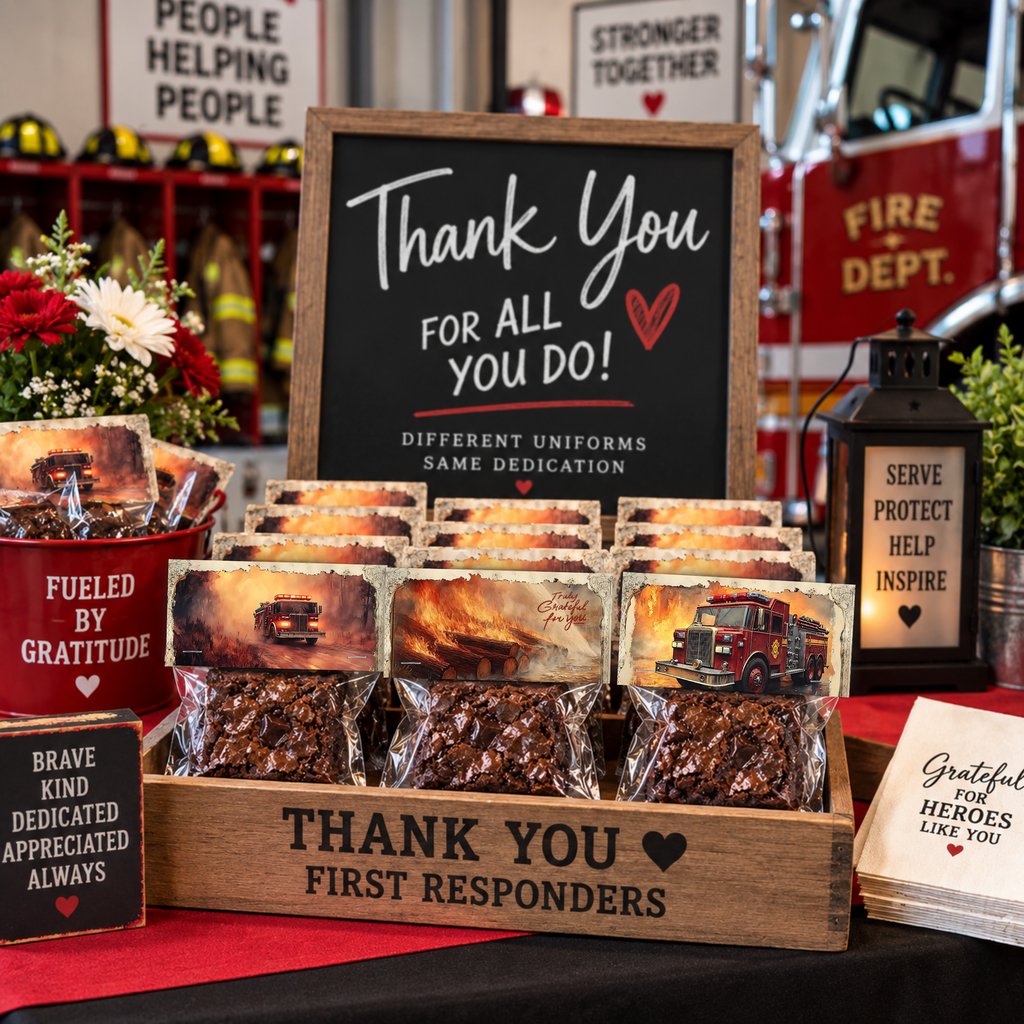 Firefighter Appreciation Treat Bag Topper Printable | Firefighter Thank You Gift | First Responder Appreciation | Fire Station Treat