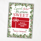 Printable Christmas Gift Card Holder | Someone Sweet Holiday Treat with Holly & Pine Greenery | 5x7 Gift Card Holder with Matching Envelope