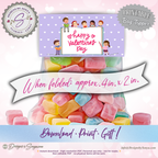 Kids Valentine Treat Bag Topper Printable – Cute Classroom Favor DIY Snack Bag Label – Easy Valentine Party Gift for Teachers & Students