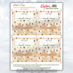 Full Sheet Christmas Topper Layout
Digital download showing 8.5” x 11” layout with four 4x2 toppers, featuring vintage star background and bow design, ready to print and assemble at home or a print shop.