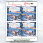 Full Sheet Layout
Flat preview of PDF/JPG sheet with 4 toppers; snowy forest and mountain design ready to print.