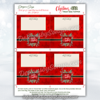 Full Sheet Layout with Guides
Complete page layout showing four red wreath toppers with trim and fold marks; best results when printing “Actual Size” on white cardstock; digital file for personal use.