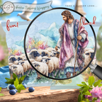 Jesus with Sheep, Good Shepherd Printable Chip Bag Wrapper – Christian Easter Basket Treat – Christian Church Party Favor,  Faith Gift
