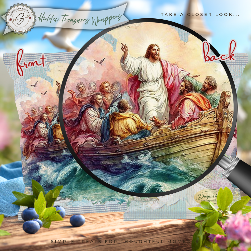 Jesus Calms the Storm Printable Chip Bag Wrapper – Christian Easter Basket Treat, Resurrection Faith Gift, Religious Church Party Favor