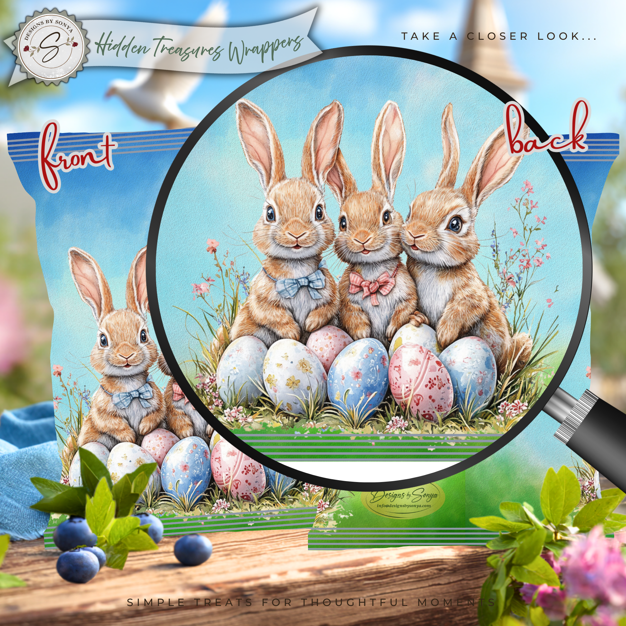 Easter Bunny Chip Bag Wrapper Printable, Rabbit Watercolor DIY Basket Gift, Classroom Party Favor, Teacher & Kids Easter Treat