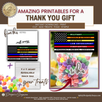First Responder Flag Thank You Treat Bag Topper | Military, Firefighter, EMS, Police, Dispatch | Printable Appreciation Gift