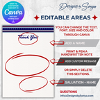 Editable Areas Example 2
Alternative card interior design with editable areas highlighted for personalizing text and messages.