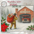 Printable Firefighter Santa Christmas Card • Honor the Heroes Collection • A2 (5.5"x4.25") Folded Card • Holiday Fire Station Art Download