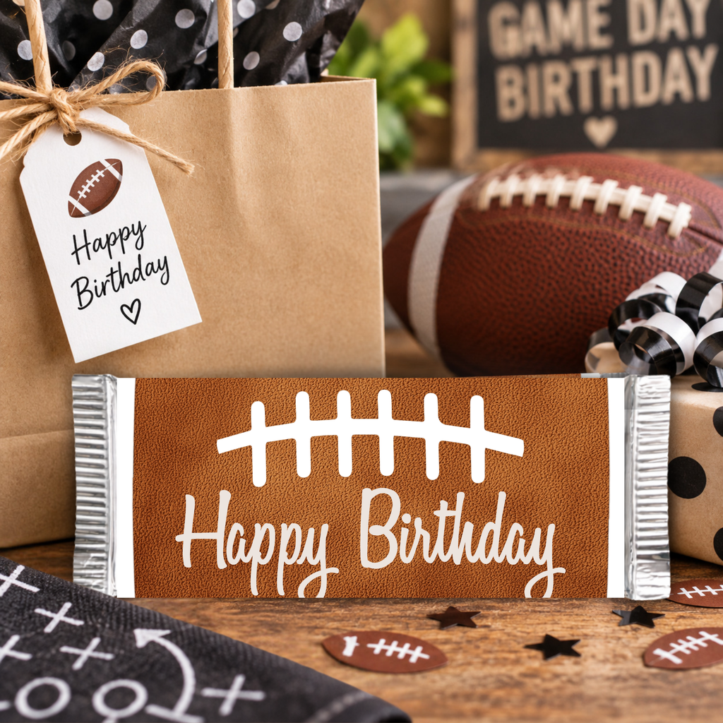 Football Birthday Candy Bar Wrapper Printable | 1.55 oz Chocolate Bar