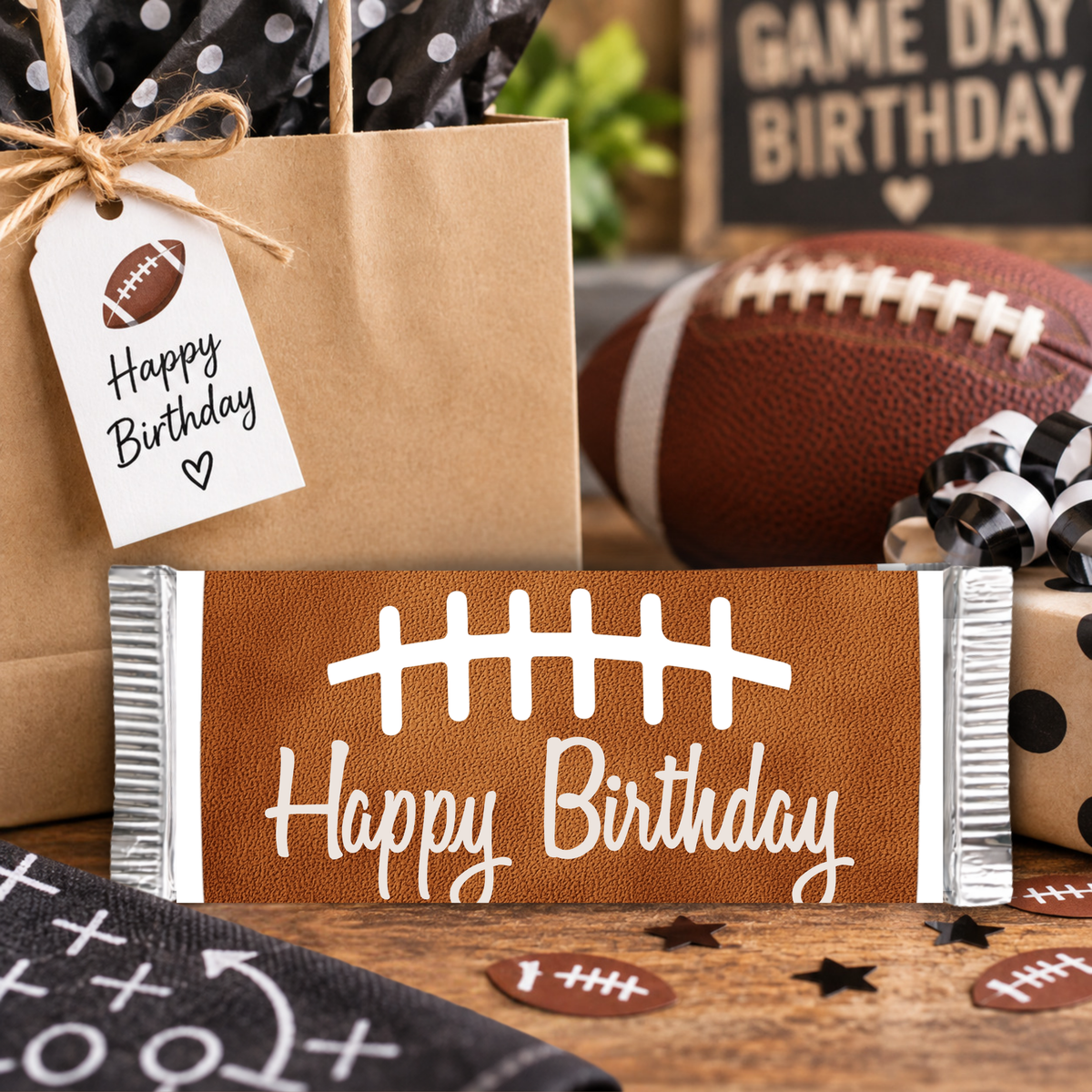 Football Birthday Candy Bar Wrapper Printable | 1.55 oz Chocolate Bar