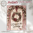 Home for the Holidays Christmas Printable Card • A2 (4.25" x 5.5") Folded Holiday Greeting Note Card • Vintage Design • Christmas Stationery