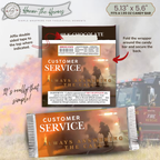 Customer Service First Responder Candy Bar Wrapper Printable – Honor the Heroes Thank You Gift – Firefighter EMS Police Appreciation - 1.55oz Chocolate Bar