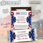 First Responder Candy Bar Wrapper Printable Thank You Gift – 1.55 oz Chocolate Wrapper, Appreciation Favor, Instant Download