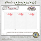 Valentine Thank You Card Printable – 3 x 5 Jotter Card for Gift Enclosures, Small Valentine Gifts, and Thoughtful Appreciation Notes