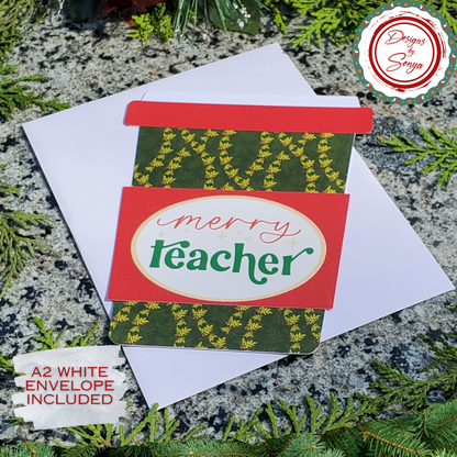 Show Teacher Appreciation this Holiday Season | Unique Coffee Cup Designed Christmas Gift Card Holder