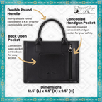 Montana West Whipstitch Concealed Carry Tote with Matching Bi-Fold Wallet | MW1124-H8120SW | Black with Turquoise