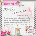 Unique One Stroke | Hand Painted Enamel Glass Votive | Candle Holder | Pink Rose Design | Original Work of Art | Mother's Day Gift | Signed