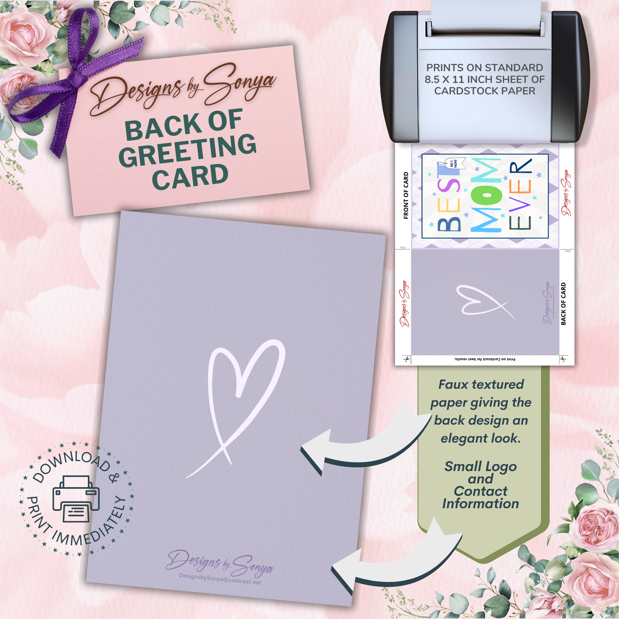 Best Mom Ever | Custom Designed | 5 x 7 Printable Greeting Card | Matching Envelope Included | Instant Download | Print from Home