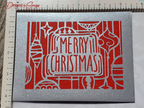 Silver Glitter Merry Christmas Card – Handmade A2 Holiday Greeting with Laser-Cut Ornaments & Printed Message