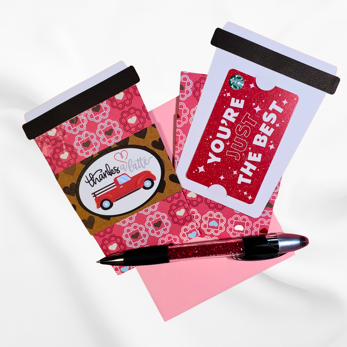 Thanks a Latte Coffee Gift Card Holder, Handmade Thank You Card, Coffee Lover Gift