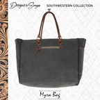Classic Southwestern Elegance | Asterias Canvas and Hair-on Fur Leather Bag | Myra Bags | S-4393