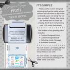 Father's Day - Best Dad Ever | Custom Designed | Printable Greeting Card | Matching Envelope Included | Instant Download | Print at Home