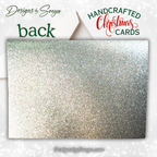 Handcrafted Merry Christmas Card – Red & Green Die-Cut Design with Silver Glitter & Green Ribbon – A7 5x7 Holiday Greeting | Unique Keepsake Christmas Card