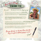 One-of-a-Kind Tribute Introduction
Promotional card with designer introduction, emphasizing handcrafted, unique floral arrangements for memorials and special tributes.