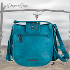 Montana West Turquoise Hand-Tooled Floral Crossbody Fringe Purse with Concealed Carry | Turquoise | MW1249-8360TQ