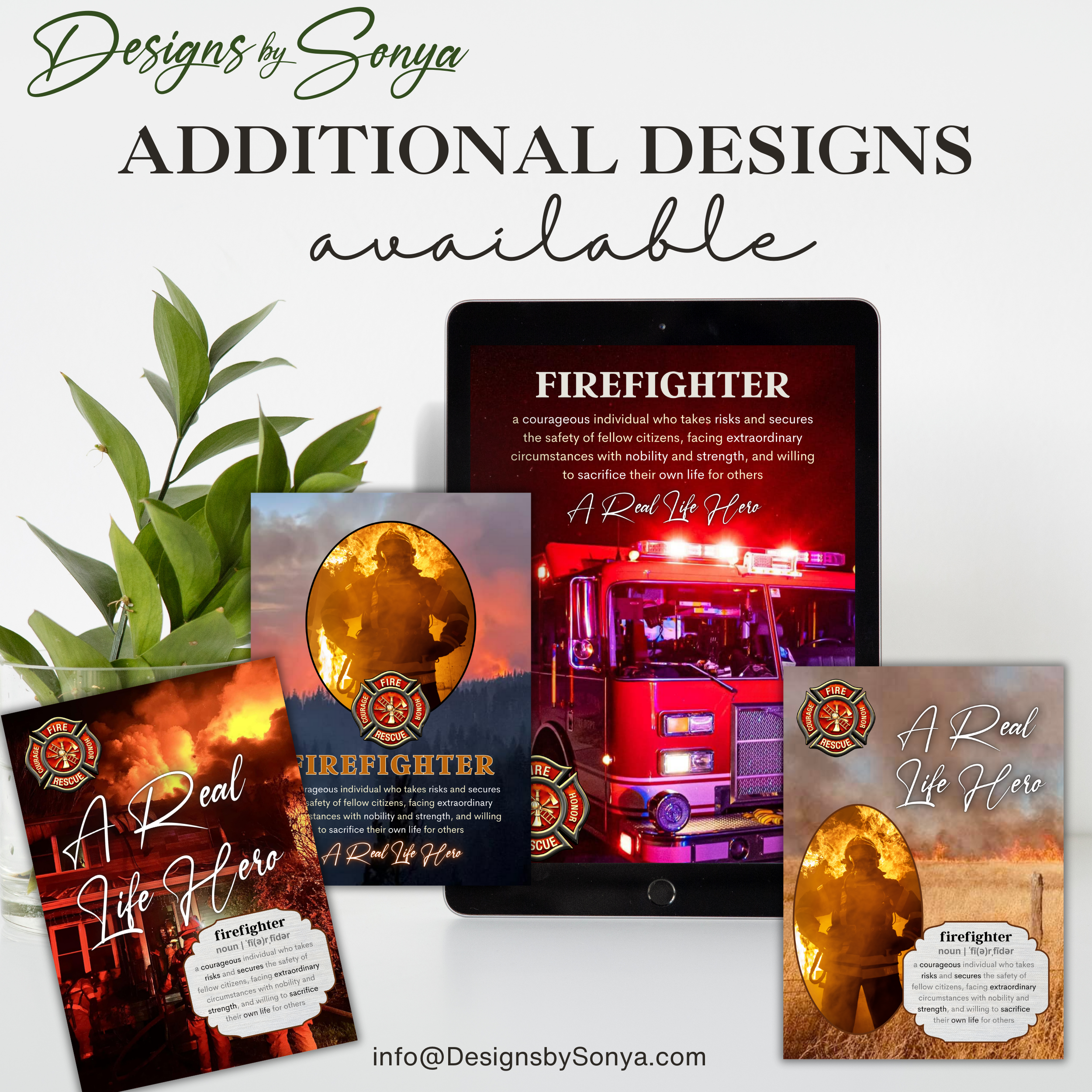Firefighter Thank You Card | Editable Printable Canva Template | Fireman Appreciation Gift | First Responder Greeting Card, Instant Download