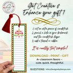 Printable Christmas Bookmarks | Set of 5 Holiday Animal Bookmarks | Classroom Gifts, Teacher Gifts & Stocking Stuffers | 2 x 7 PDF