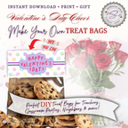 Printable Valentine’s Day Treat Bag Topper – Cute Pastel Heart Design – DIY Classroom Candy Bag Label for Kids, Teachers & Party Favors