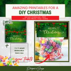 DIY Before & After
Tutorial-style image showing topper artwork, treat bag, and candy transforming into a finished Christmas favor bag; instant download craft project.