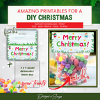 From File to Finished Favor
Before-and-after graphic: printable topper plus a 4 x 4 resealable snack bag and colorful gumdrops turn into a finished Christmas favor; caption highlights instant download and easy assembly.