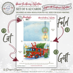 Engine 37 Firetruck Printable Christmas Note Cards | Set of 6 A2 - 5.5"x4.25"| Honor the Firefighter and First Responder Heroes