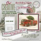 Printable Firetruck Christmas Card with Engine 37 Tree Delivery, Honor the Heroes Holiday Collection • Firefighter A2 (5.5"x4.25") Folded Greeting Card