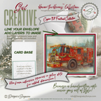 Engine 37 Snowy Firetruck Christmas Card Printable | A2 Holiday Card | Honor the Heroes Collection | Firefighter Greeting Card