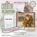 Fireman Santa Printable Christmas Card • A2 (5.5”x4.25”) • Child Whispering at Fire Station, Watercolor First Responder Holiday Art