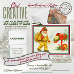 Printable Firefighter Santa Christmas Card, A2 (5.5”x4.25”), Fireman Holiday Greeting, First Responder Gift, Watercolor Art, Mailbox Scene
