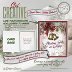 Christmas Bells Printable Card • A2 (4.25" x 5.5") Folded Holiday Greeting Note Card • Festive Bell Art • Winter Pine & Bow • Christmas Stationery