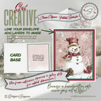 Vintage Snowman Christmas Printable Card • A2 (4.25" x 5.5") Folded Holiday Greeting Note Card • Winter Snowflake Art • Christmas Stationery