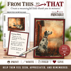 Printable Firefighter Thank You Card | A2 Dalmatian Firehouse Dog Card | Fire Department & First Responder Appreciation